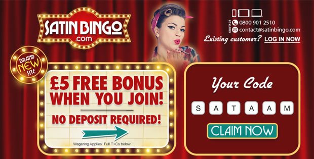 satin bingo no deposit bonus